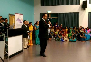 Attending Navratri celebrations hosted by the Oadby and Wigston Hindu Community